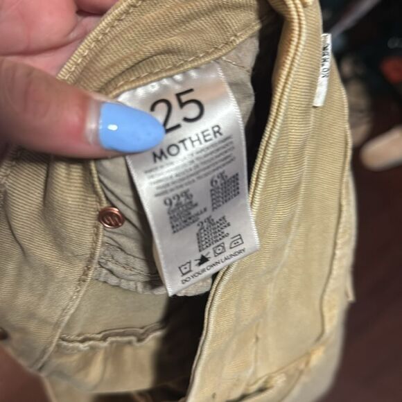 MOTHER Denim - Khaki Tan Color Like New Ankle Crop Zipper on Ankle - Size 25 - Picture 4 of 5